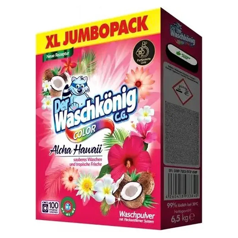 Waschkönig Aloha Hawaii Color XXL prášek na praní, 100 PD, 6.5 kg