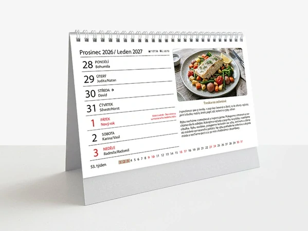 Kalendář 2027 stolní Zdravé recepty