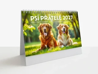 Kalendář 2027 stolní Psí přátelé